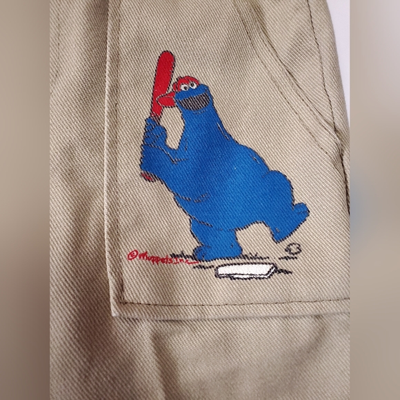 Vintage Sesame Street JC Penney Boys Khaki Pants Cookie Monster Baseball size 5 - Picture 2 of 12